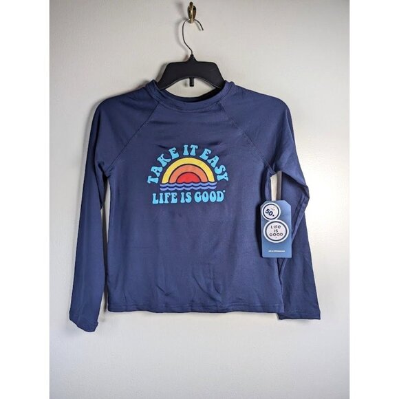 Life is Good Rash Guard Kids Size Small Long Sleeve UPF 50 Summer Beach Swim NEW - Picture 1 of 9